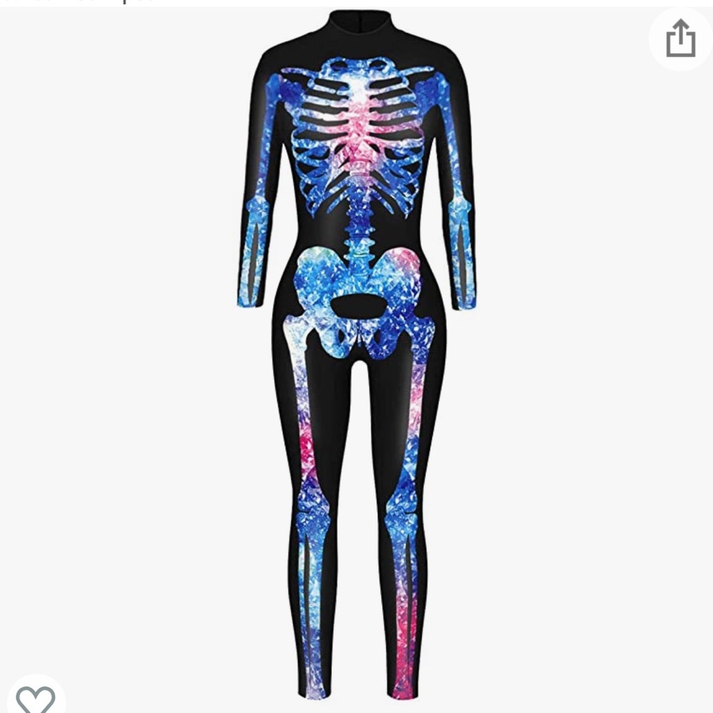 Skeleton Print Bodycon Jumpsuit